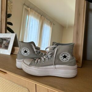 Converse Women's Sage Green Platform High-Top Sneakers